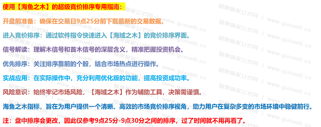 图片[1]智标公式网-提供金钻指标以及精品亲测实战指标公式，汇集各大股市名师高手教程、股市战法交流等.....【海鱼之木】专为竞价阶段设计的超级竞价排序工具 继海鱼之火之后又一新作 通达信竞价排序指标【众筹指标系列】智标公式网-提供金钻指标以及精品亲测实战指标公式，汇集各大股市名师高手教程、股市战法交流等.....智标公式网