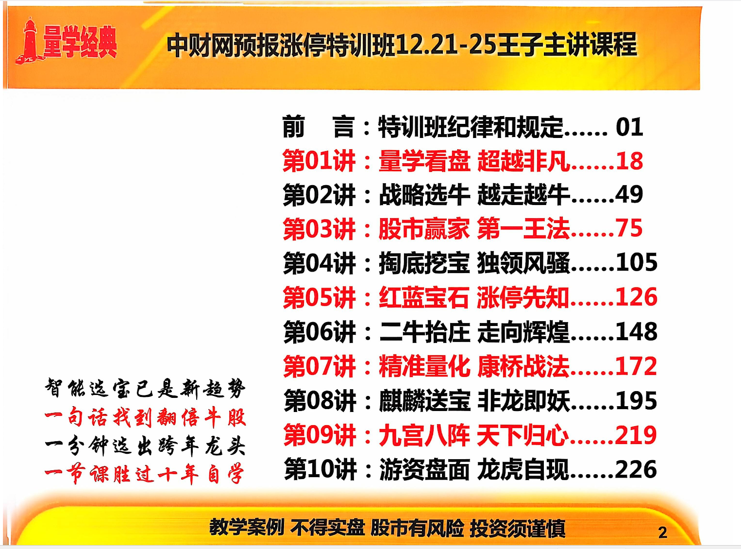 图片[2]智标公式网-提供金钻指标以及精品亲测实战指标公式，汇集各大股市名师高手教程、股市战法交流等.....【黑马王子】【2024年12月·北大量学特训】中级班特训课程 （PDF文档+特训指标）【北大量学特训】智标公式网-提供金钻指标以及精品亲测实战指标公式，汇集各大股市名师高手教程、股市战法交流等.....智标公式网